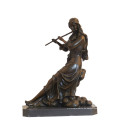 Musik-Dekor-Messingstatue-klassische Dame, die Bronzeskulptur Tpy-989 schnitzt